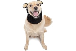 Zoo Snoods Black Bear Costume - Warm Knit Dog Snood Wrap for Pets, Neck Ear Cover Protection, Halloween Winter (Medium)