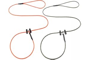 FURSDOLY Reflective Slip Lead Leashes Puppy Training Lead – 4.3mm Paracord Rope with 12-Core Strength, 1000lb Pull Force Set of 2 for Small & Medium Dogs (Orange & Army Green, 4 FT)