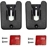 LycoGear 2 Pack Universal Clip or Slide Radio Mic Car Mount Holder, Car Radio Mounting Kit with Screws for Handheld CB Radio &amp; VHF UHF Walkie Talkie (Install Either with Screws or 3M Adhesive)