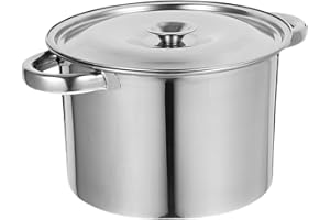 GiaoRosi Stainless Steel Stockpot, 20cm, Soup Pot with Lid for Outdoor Home Party Camping Picnic