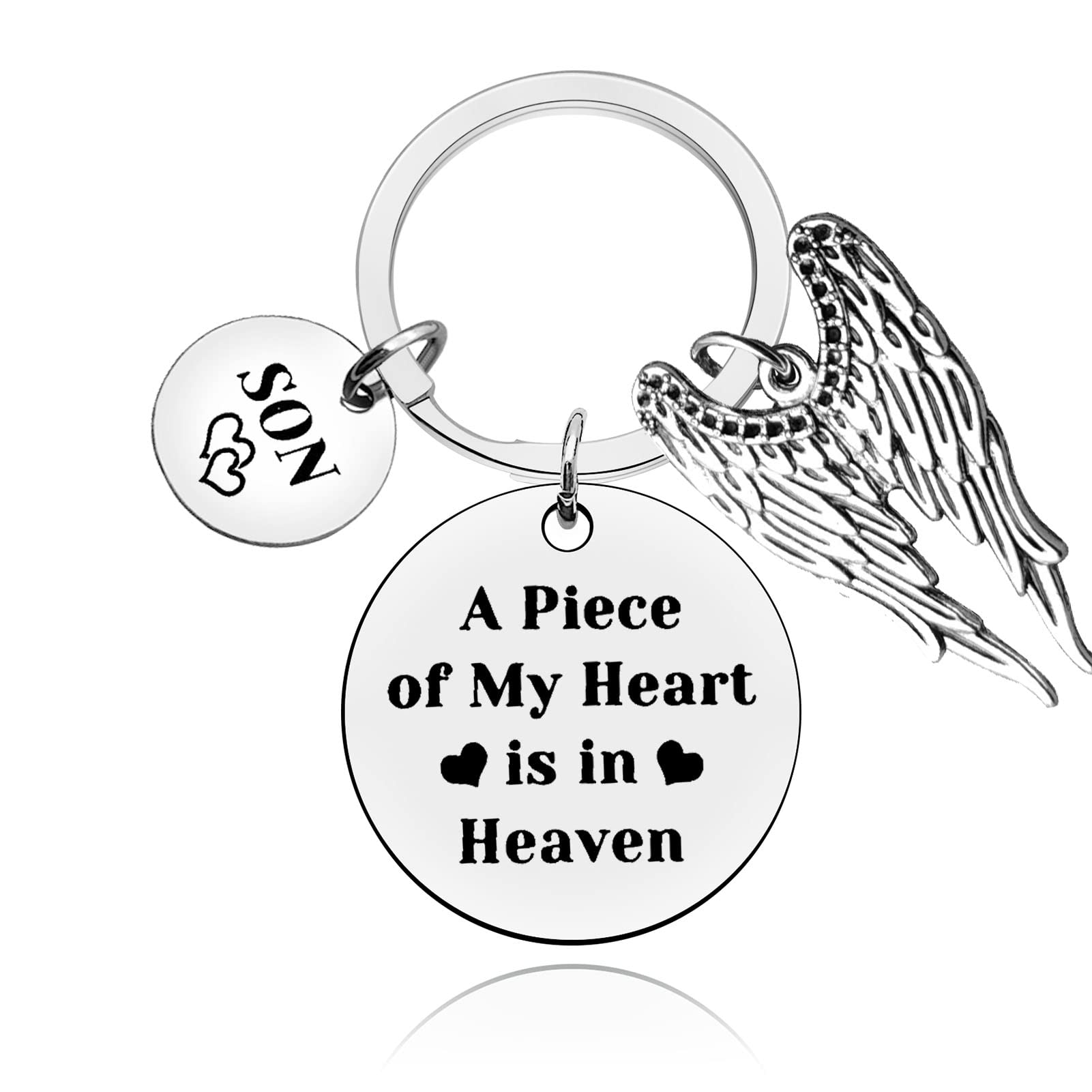 Memorial Gift for Son Keyring in Memory of Keychain Gift for Loss of Son Miscarriage Remembrance Sympathy Gifts Bereavement Gifts for Loss Son Mother's Day Memorial Day Easter Gift for Mom Dad