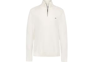 Calvin Klein Boys' Half Zip Pullover Sweater, Ribbed Neckline & Logo Detailing