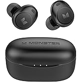 Monster Achieve 300 AirLinks Wireless Earbuds, Bluetooth 5.3 in-Ear Headphones with Charging Case, Stereo Headphones, 32H Playtime Touch Control, Built-in Mic, Clear Call