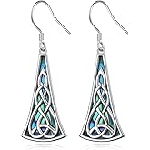 925 Sterling Silver Earrings for Women Celtic Knot Hypoallergenic Dangle Drop Wire Earrings Infinity Abalone Jewelry Birthday Christmas Gift
