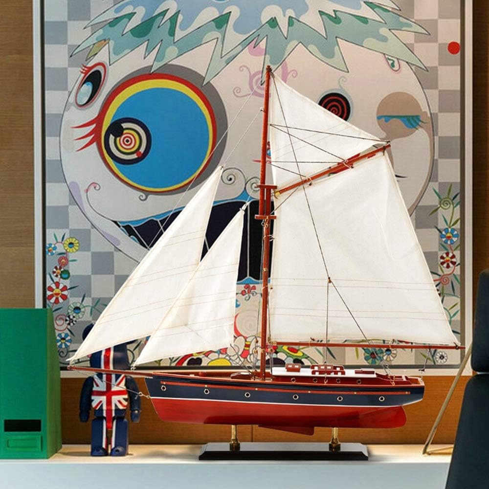 Lxc Wooden Sailing Ship Model Decoration Dhow Model Ship Office European Style Decoration 60 * 60 (cm)