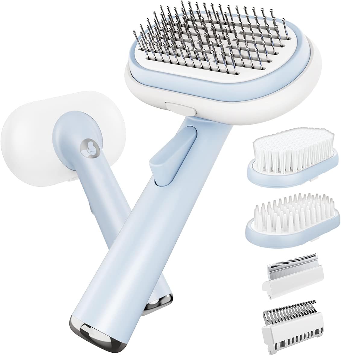 TOMKAS Dog Pin Brush Cat Brush 5 in 1 Pet Grooming kit Pin Brush for Dog & Cat Dematting Comb Deshedding Comb Bath Massage Brush Bristle Brush Small Animal Brushes
