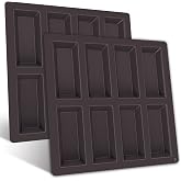 Webake Financier Cake Pan, 8 Cavity Silicone Financier Mold Non Stick Muffin Pan for Biscuits Cookies Bakeware for Oven Baking (2 PCS)
