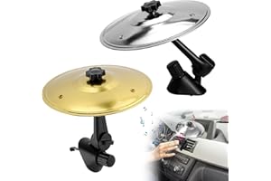 Car Cymbal Set Dashboard Mini Drums 2-Pack Gold and Silver Percussion Ornament with Dual Swivel Heads for Vehicle Interior De