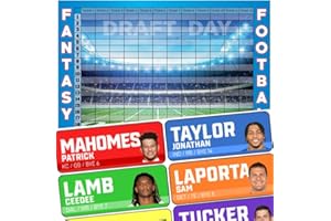 THE FOOTBALL DR Fantasy Football Draft Board 2024 Kit - COLOR RUSH Labels & Draft Board