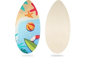 HQO LOVL 35 inch Skim Board for Kids Adults Wooden Skim Boards with High Gloss Coat for Beach Skimboards for Beginners