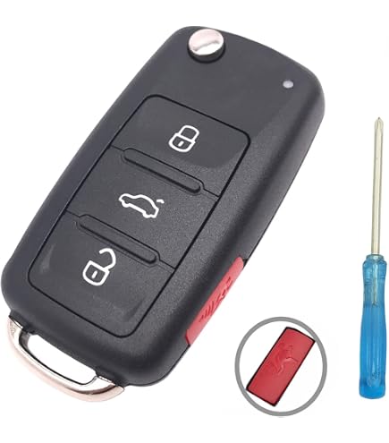 2x Flip Key Remote Empty Housing For VW Touareg – Blank HAA/HU66 Blade, Black
