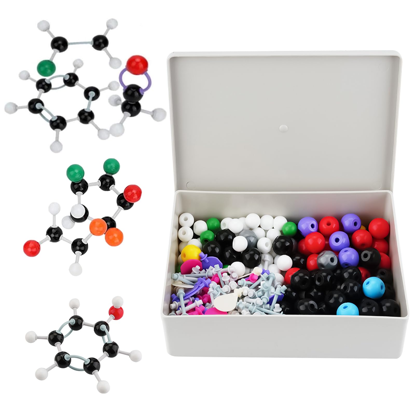 Surplex 307Pcs Molecular Model Kit Chemistry Inorganic and Organic Structure Building Atom Links Educational Toys Teaching Learning Set for Teachers Students Scientists Chemistry Class
