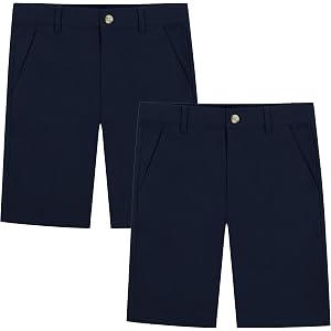 Dockers Boys' School Uniform Flat Front Twill Short, 2-Pack