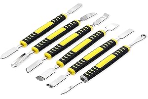 HJZHII 6PCS Dual Ends Metal Spudger, Professional Electronics Repair Opening Tool Anti-Static Opening Pry Tool Repair Kit Non-Abrasive Pry Tool Kit for Phone Laptops Computer Tablet