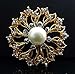 L'VOW Gold Crystal Pearl Brooches Brooch Pins Wedding Corsage Bouquet Kit Pack of 12