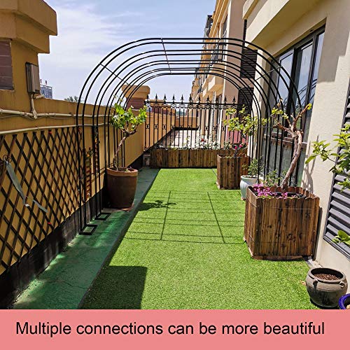 HLMBQ Torbogen Garten,Rankbogen Metall Rosenbogen für Kletterpflanzen Clematis,Gartenbogen Rankhilfe,wetterfest und… – Bild 3