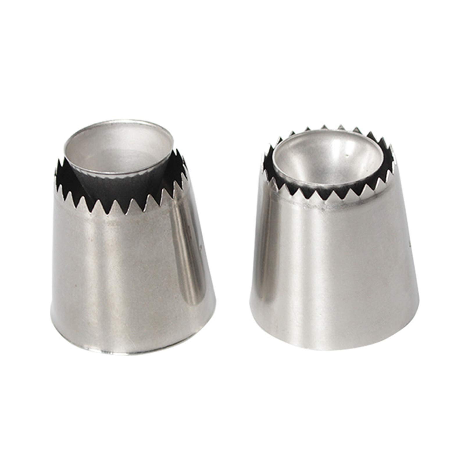 Cake Decorating Tips, Nozzles Stainless Steel Icing Piping Nozzles for Cake Decorating Pastry Fondant Tools (2 Pcs)