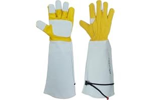 GLOSAV Cactus Gloves, Thorn Proof Gardening Gloves for Rose Pruning & Cacti Handling (Medium (Pack of 1), Yellow-reinforce)