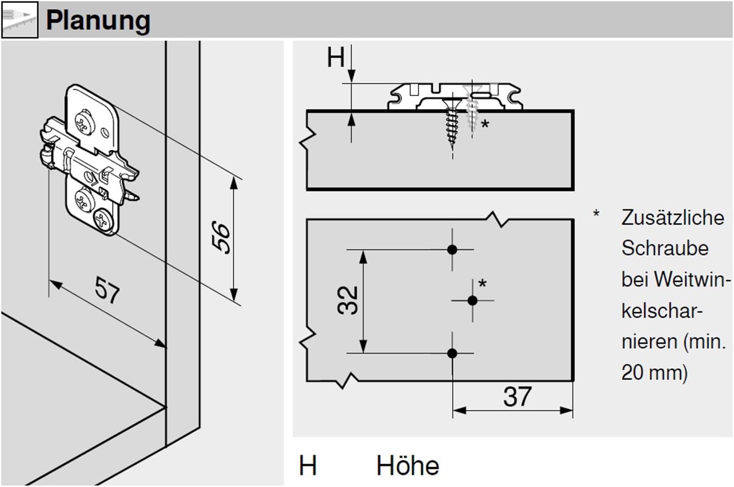 Blum Clip top Blumotion Furniture Hinge Integrated 107 Degree Set Square., 9002730330045, Silber, 2 Items - Image 4