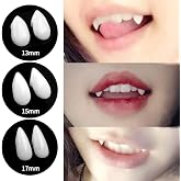 FINGOOO Halloween Vampire Teeth,3 Pairs Horror False Teeth for Halloween,Cosplay Dentures Party Favors