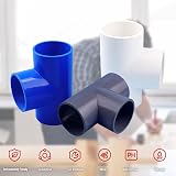 MroMax 25mm PVC Slip Tee Pipe Fitting Gray 2Pcs T-Shape Connector for Pipes view 6