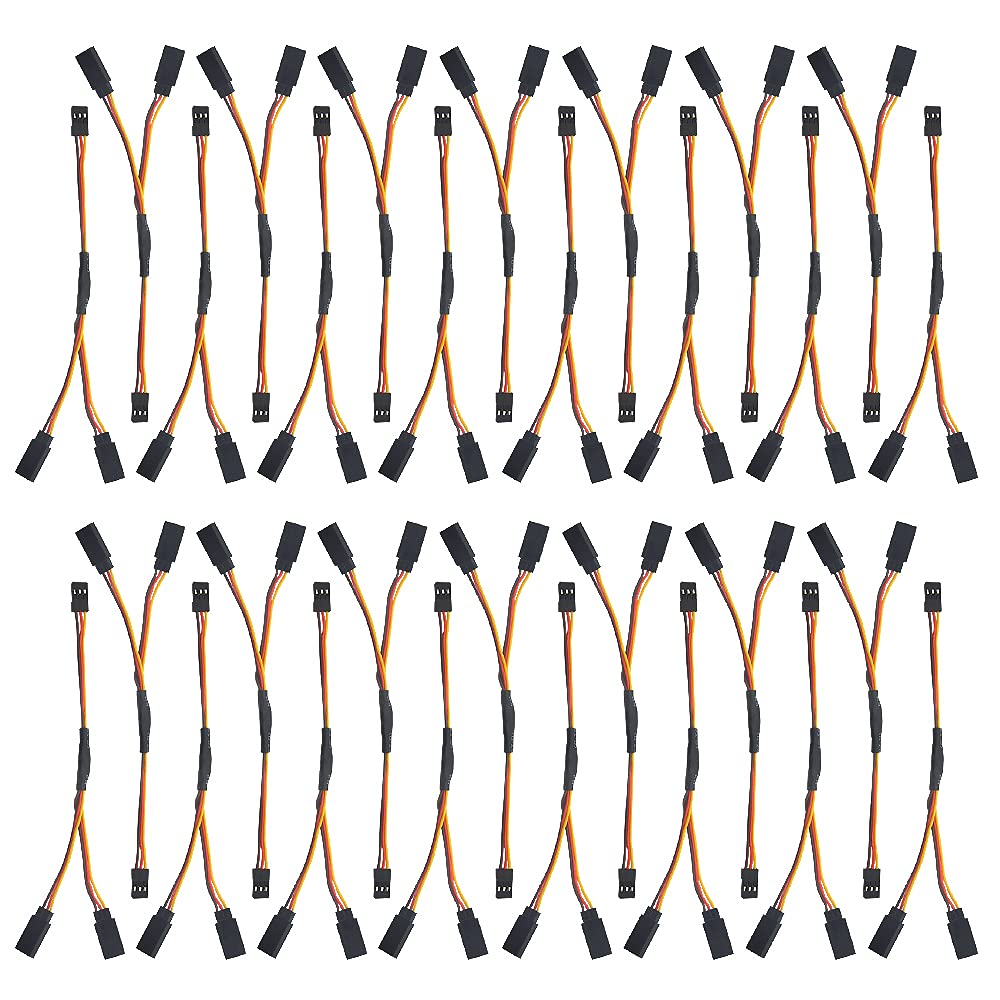 WMYCONGCONG 30 PCS Servo Splitter Cable 15cm Y Servo Extension Cable Lead Wire Cable Cord for JR Style RC Cars Airplane Helicopter Drone (30 PCS)