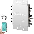 Micro Inverter 1600w, Pv Micro Inverter with Ip65 Waterproof Level, Solar Inverter Inverter with WiFi, Grid Feed Function, for 2 Solar Modules and Balcony Power Plant