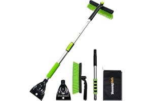 YeewayVeh 39" Snow Brush and Ice Scraper for Car Windshield, 360° Pivoting Brush Head with Comfort Foam Grip, 2 in 1 Extendab