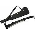 SZCO Supplies 19.5” Hook And Sawback Ultimate Outdoor Survival Machete With Nylon Sheath, Black, 211561