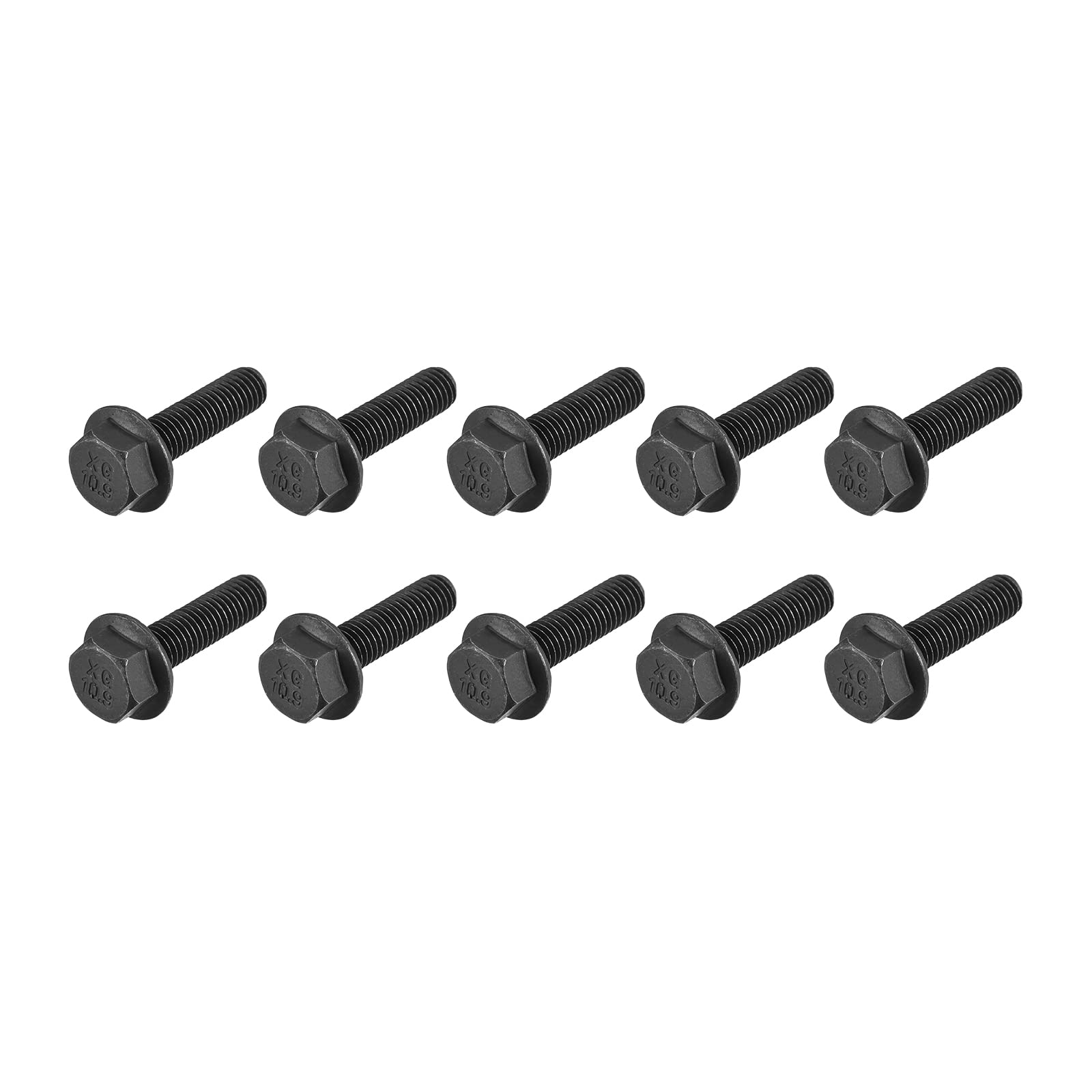 METALLIXITY Flanged Hex Head Bolts (M8x30mm) 20pcs, Hexagon Serrated Flange Bolt Fully Thread Screw - for House Construction Hardware Fasteners โ image 1