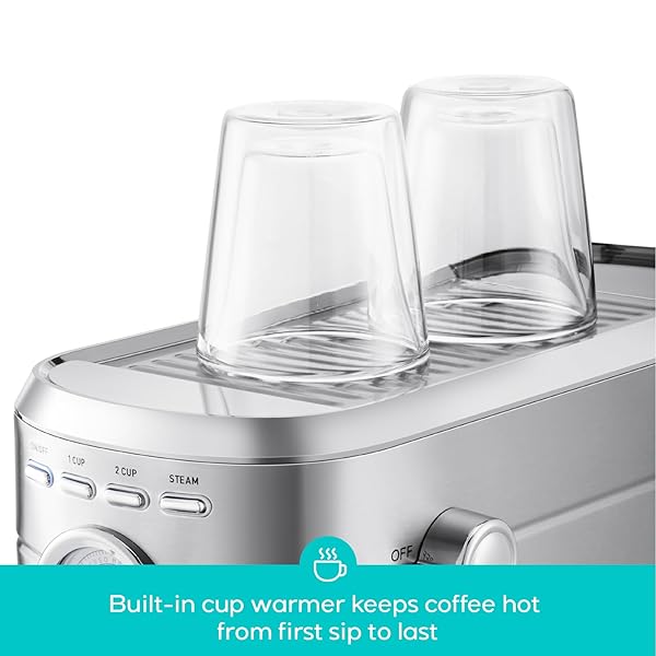 CASABREWS CM5418 ESPRESSO MACHINE 20 BAR, COMPACT ESPRESSO MAKER WITH STEAM MILK FROTHER, STAINLESS STEEL COFFEE MACHINE WITH 34OZ REMOVABLE WATER TANK FOR CAPPUCCINO, GIFT FOR WOMEN OR MEN, SILVER