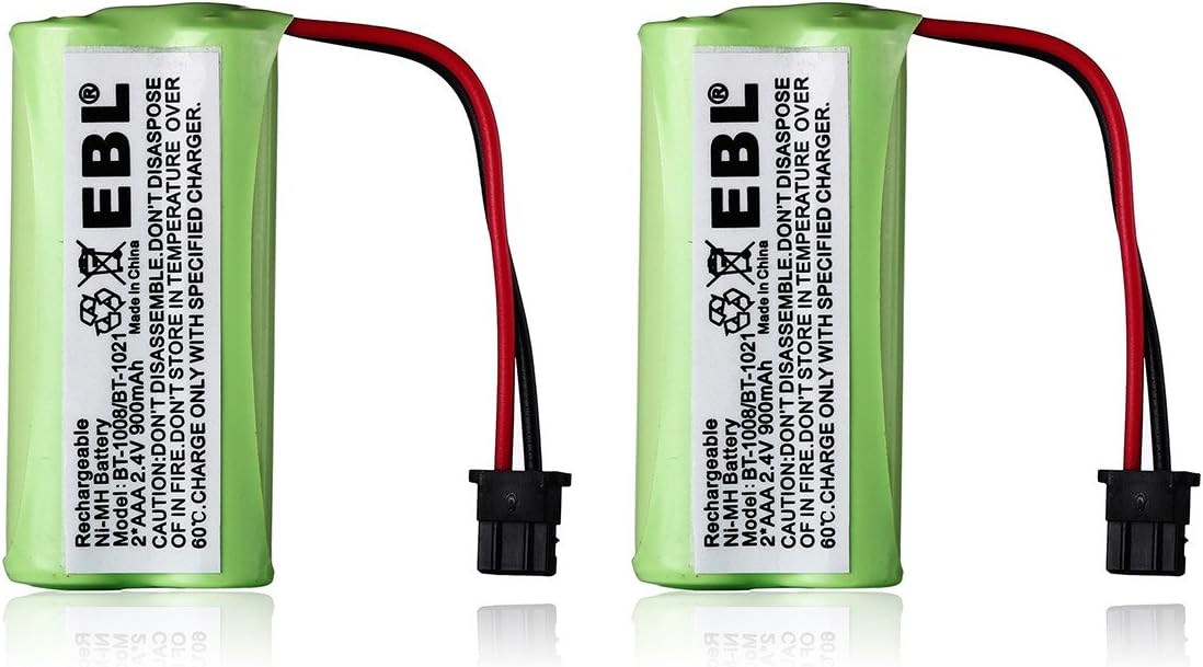 EBL BT 1008 900mAh Cordless Phone Batteries Rechargable 2-Pack for BT-1016 BT-1021 BT-1008 and More