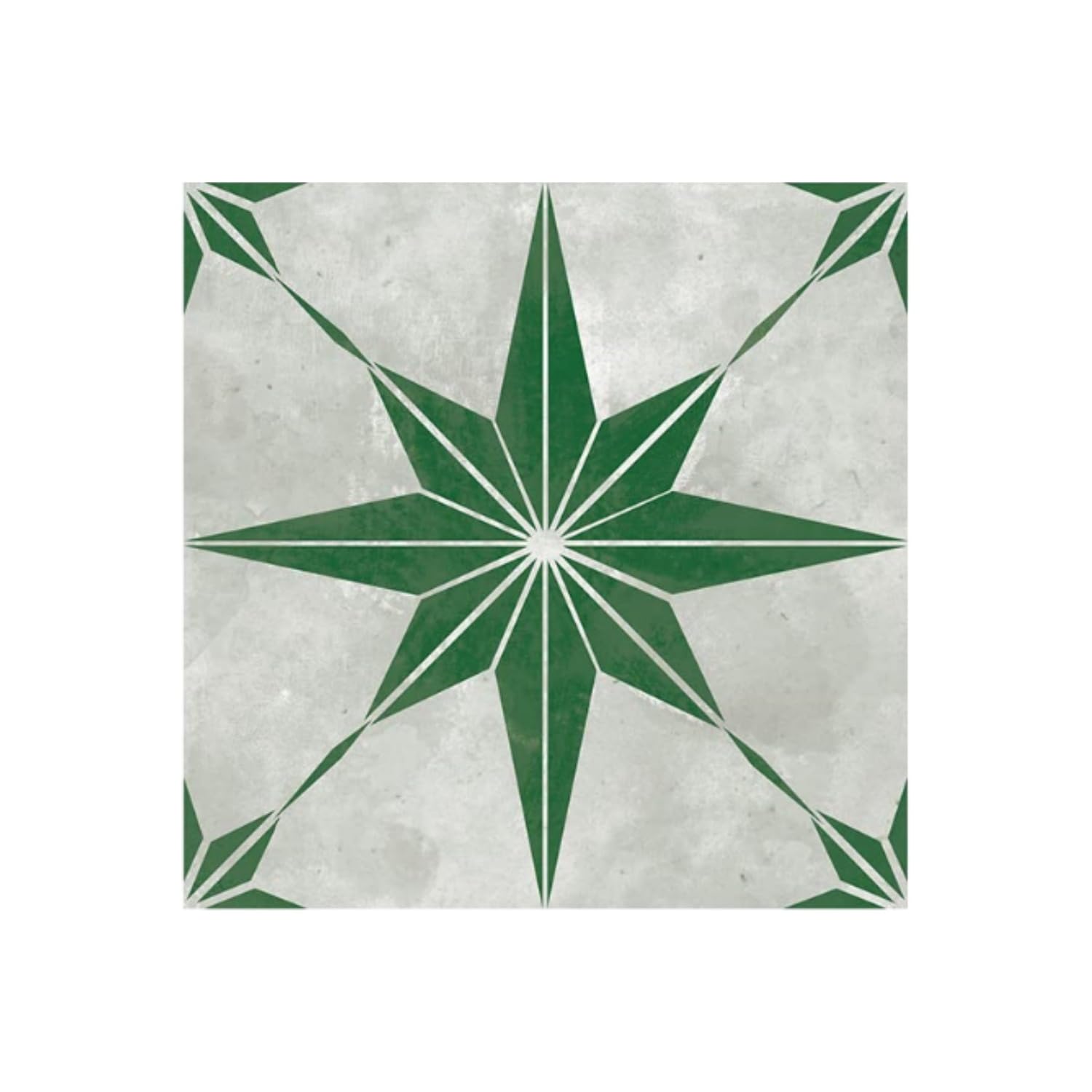 Neukids 50PCS Forest Green Tile Stickers Textured Kitchen Peel and Stick, Green Eight-Pointed Star Kitchen Bathroom Tile Stickers, Wall Bathroom Toilet Laundry, RV, Fireplace Backsplash