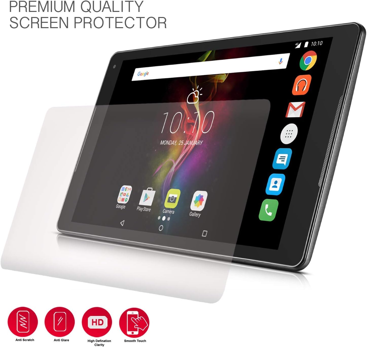 2 Pack Clear Tablet Screen Protector Guard For 10.1" Fusion Garage Grid