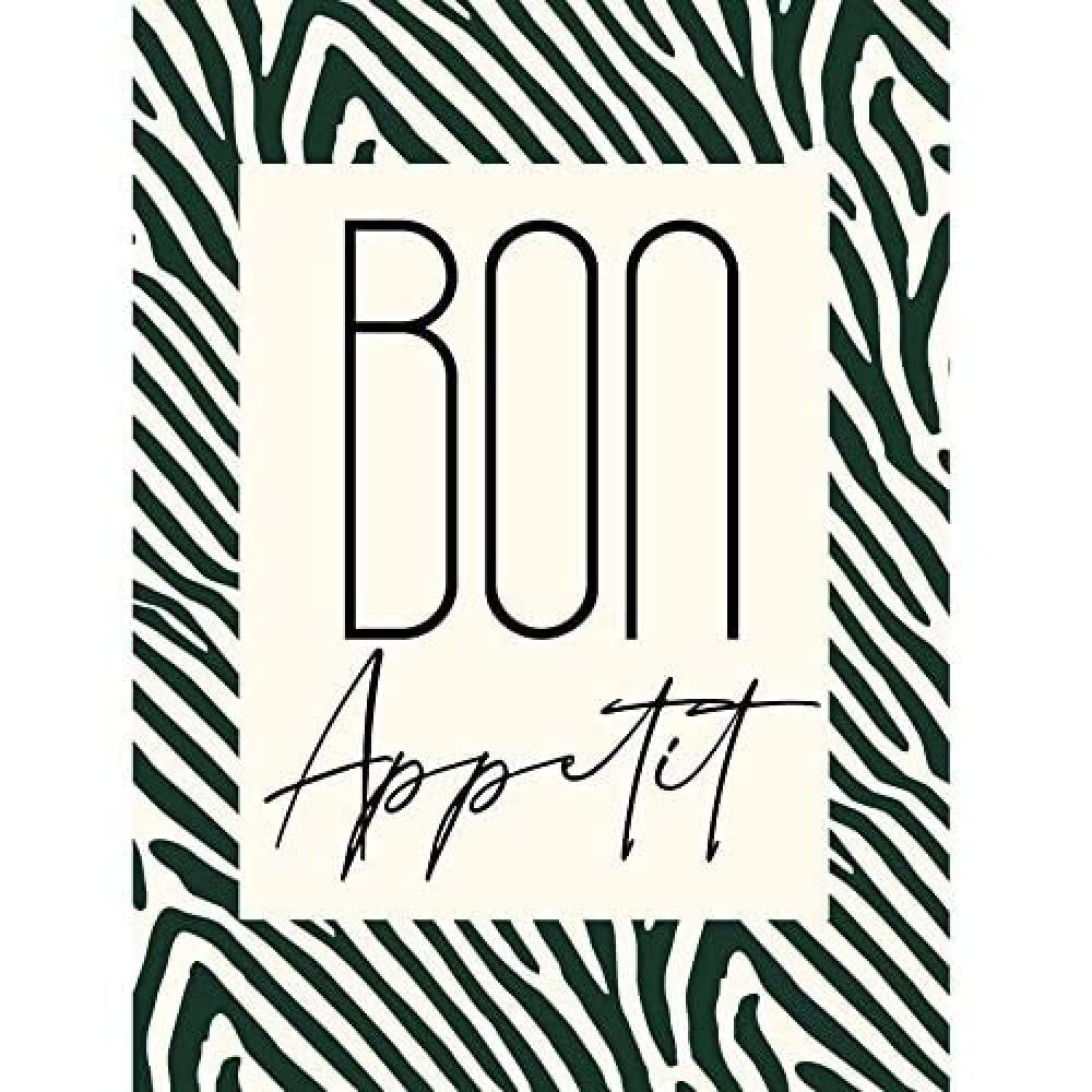 Wee Blue Coo Kitchen Zebra Bon Appetit Typography Unframed Art Print Poster Wall Decor 12X16 Inch