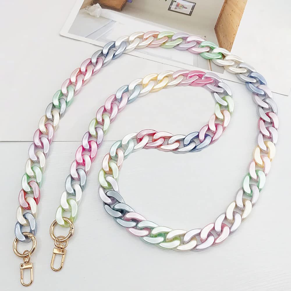 Universal mobile phone chain, compatible with any mobile phone and smartphone, chain for hanging, diagonal span mobile phone chain, colourful phone chain made of acrylic, bag pendant, mixed colours