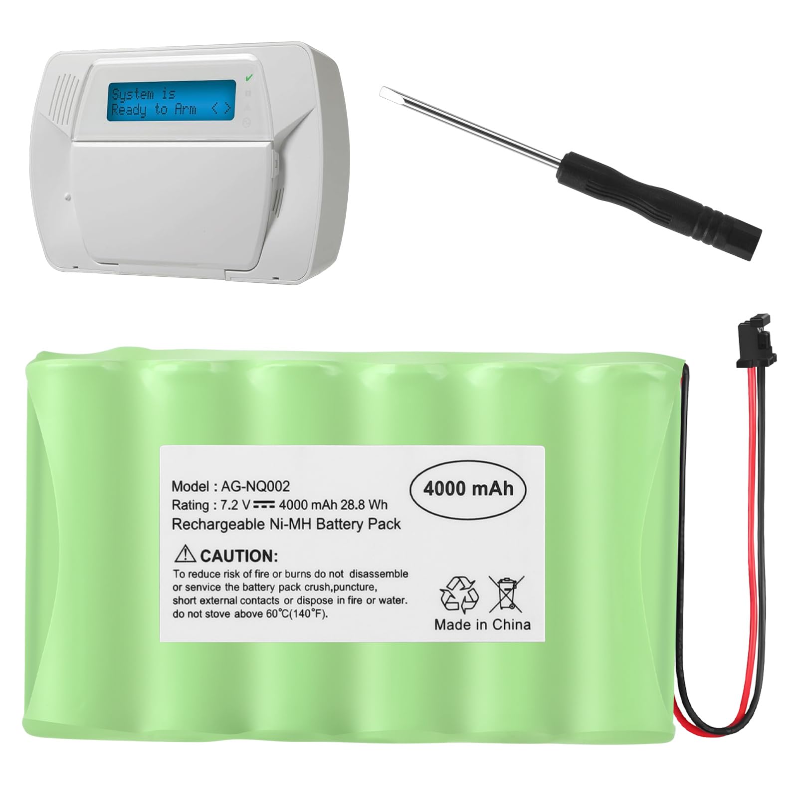 Photo 1 of Futurebatt DSC IMPASSA 9057 Battery for ADT DSC IMPASSA 9057 SCW9055 SCW9057 BH7236-SS 17000145 17000152 Wireless Home Security System Alarm Control Panel