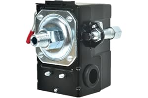 Air Compressor Pressure Switch 90-125 PSI 26A ReplacementValve NPT 1/4 Port Single Port Heavy Duty for Pump Tank