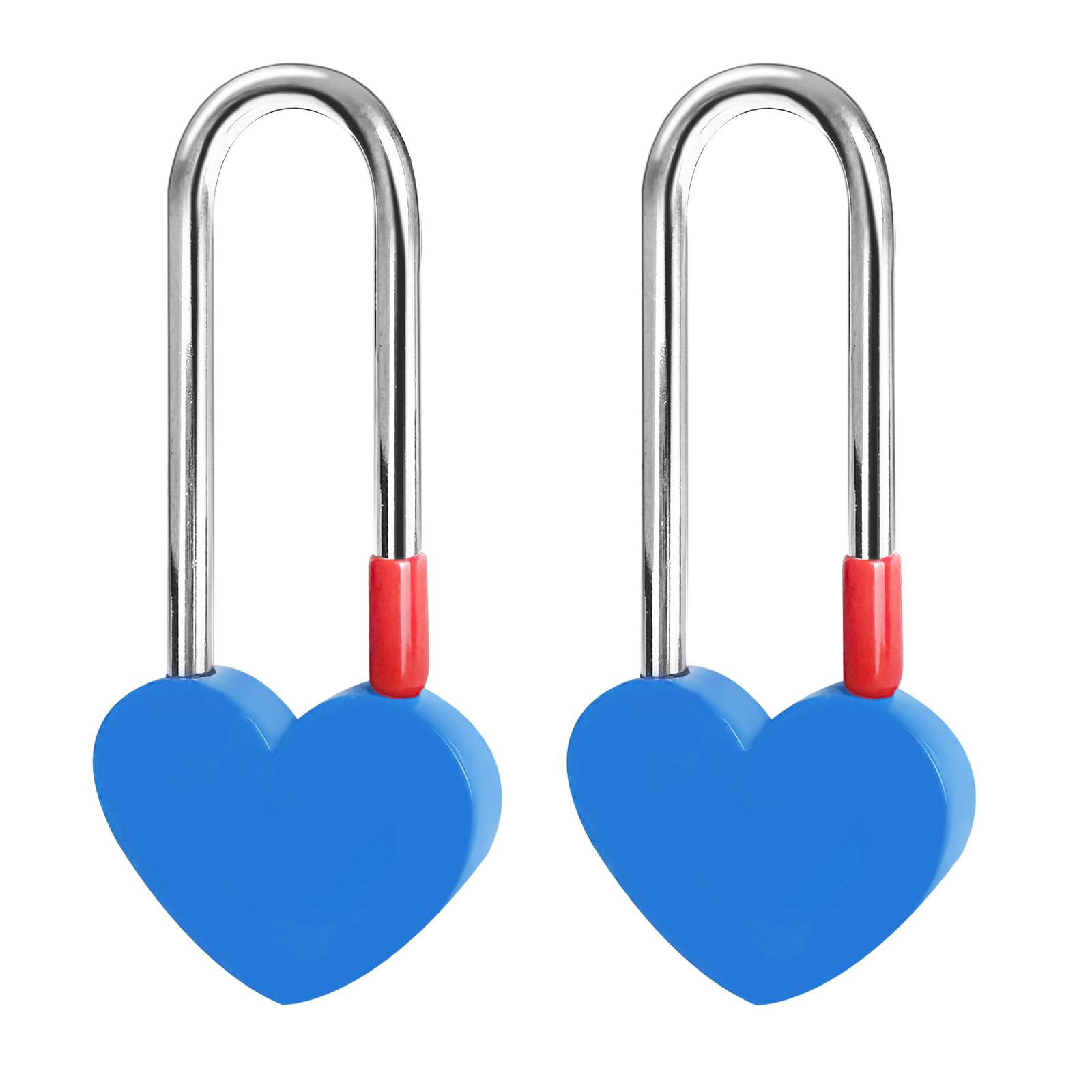 Photo 1 of ***SEE CLERK COMMENTS*** Gradleen Keyless Love Lock Single Heart Padlock, 2PCS Blue 3.5" 50mm Love Padlock for Lovelock Bridge, Wishing Tree(NO Key)