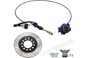 BLCYANUE Rear Disc Brake Assembly Master Cylinder Caliper,Hydraulic Disc Brake System Caliper with Brake Pad,ATV Quad for 150cc 200cc 250cc Dirt Bike Quad ATV Gokart Go Kart Dune Buggy Blue