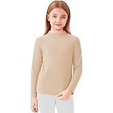 Dreammonkey Girls Mock Turtleneck Long Sleeve Shirt Basic Base Layer Casual Tee Tops for Toddler Kids 2T-13Y