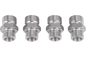 banapoy 4Pcs M 14 to M 16 Carbon Steel Fittings Adapters 115757, Hydraulic Attachment Fittings, Hydraulic Hose Pipe Thread Co