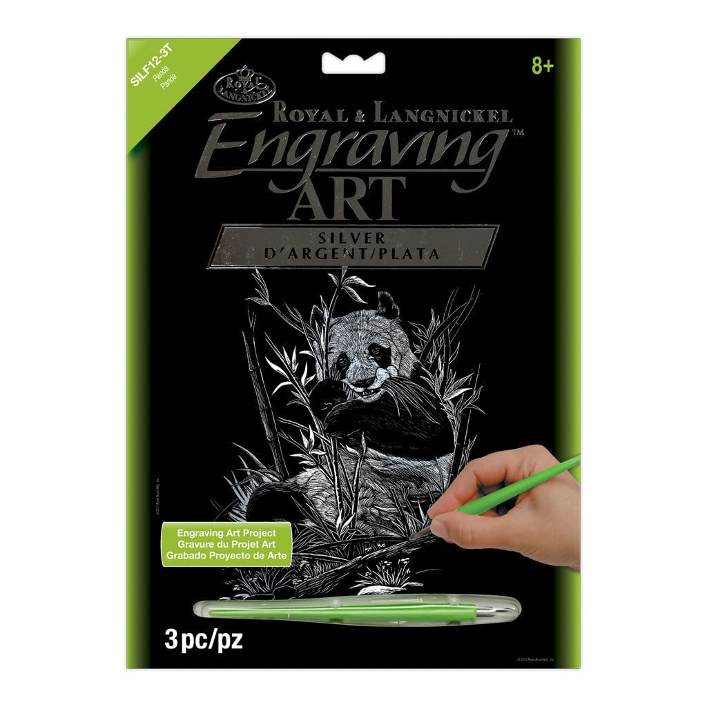 Royal & Langnickel Silver Engraving Art A4 Size Panda Designed Painting Set — image 1
