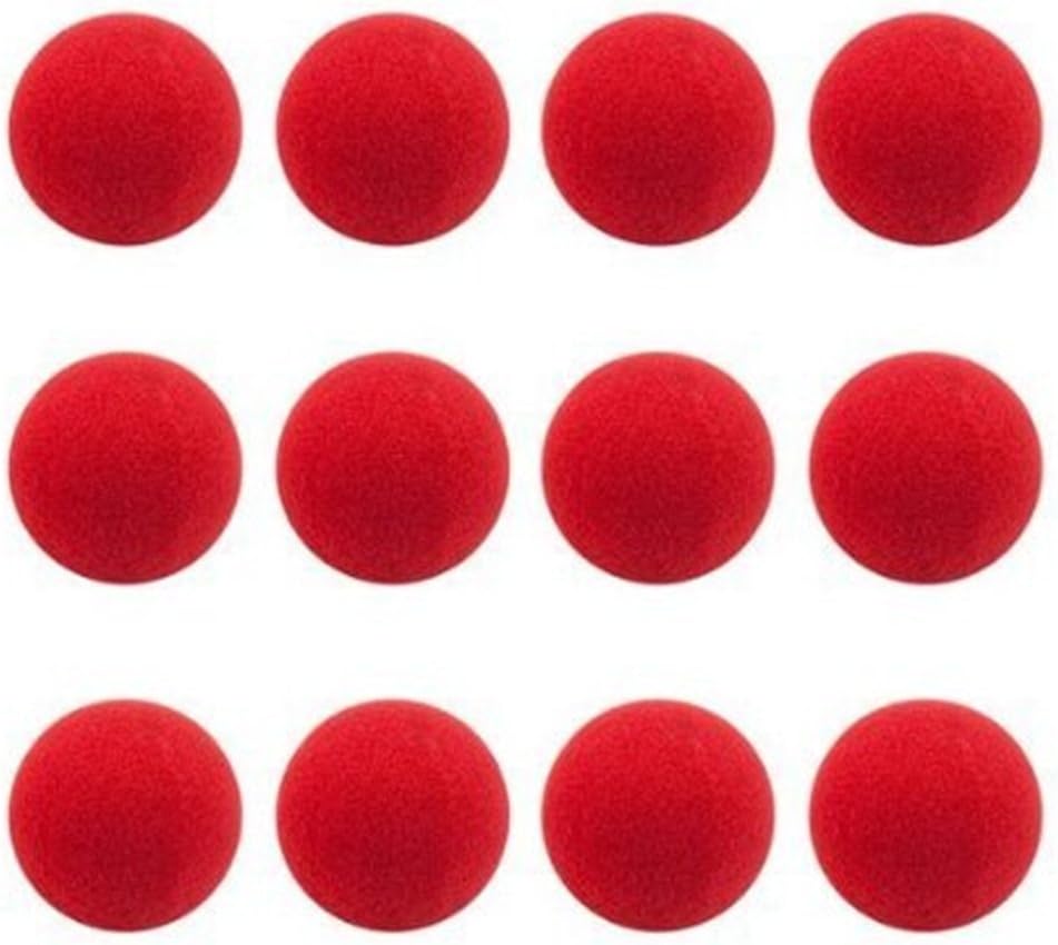 12Pcs Red Foam Clown Noses for Party Halloween Costume Supplies
