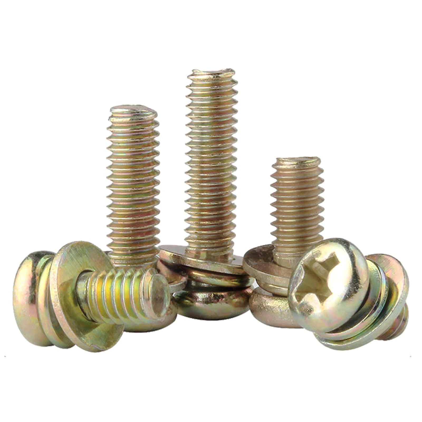 M4 x 25mm Bolts Washers Sets, Carbon Steel Multi Purpose Heavy Duty Phillips Round Head Screws Bolts Kits, 50 Sets