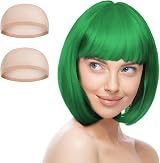 Aomig Short Bob Wig 3 Pack Green Neon Synthetic Everyday Cosplay view 8