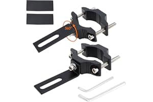 Windance Pack of 2, Spotlight Mount Brackets , Aluminum Alloy Auxiliary Light Signal Light Mounting Fork Bumper Roll Bar Clamps for Motorcycle Bicycle Scooter Mountain Bike ATV UTV (Large)