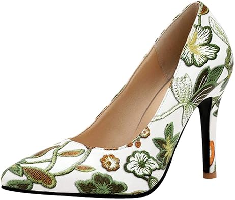 floral pointed heels