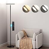 PreeOtti Modern LED Floor Lamp - Remote & Touch Control, 40W/2400LM Sky Torchiere Standing Lamp, Fully Dimmable, 3 Color Temperatures, Ideal for Living Room & Bedroom, Easy to Assemble