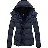 GGleaf Women's Winter Coats (Standard & Plus Size) Quilted Puffer Jacket Warm Snow Coat with Removable Hood